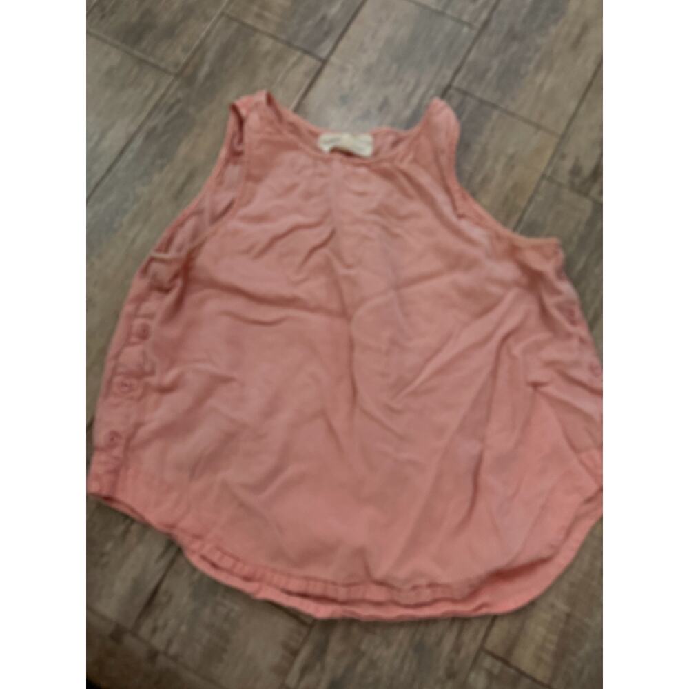 Anthropologie Cloth & Stone Tank Top Size Large Pink Scoop Sleeveless Side Snap - Picture 4 of 10